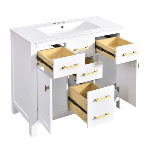 Bathroom Vanity With Sink Combo Set, Modern Bathroom Cabinet With 4 Drawers Hearth and Haven