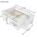 Low Loft Bed Frame With Built In Stairs, Storage Drawer, Shelf And 7 Color LED Light Home Essentials