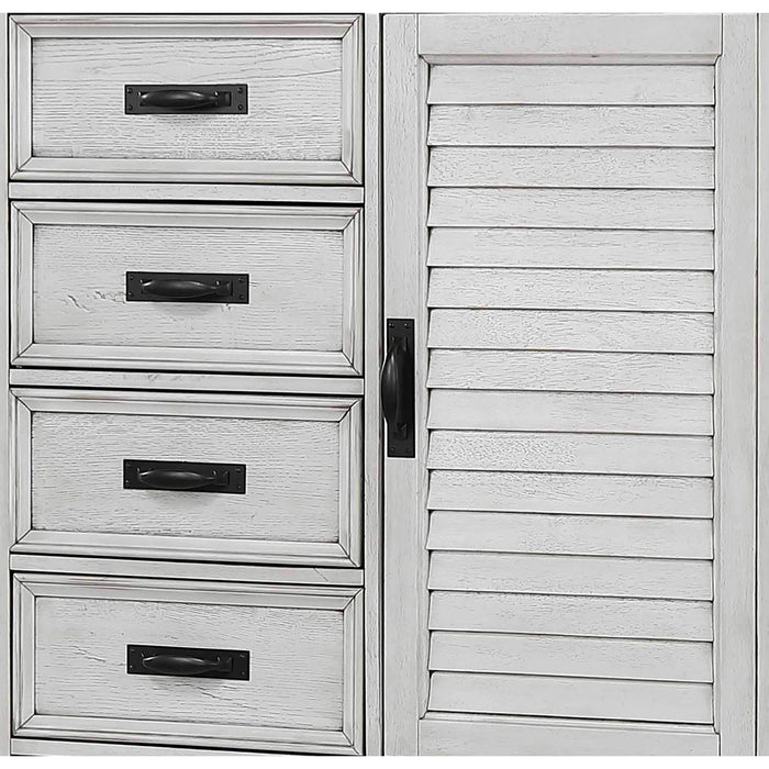Lockeford - 5 Drawer Door Chest - White Furniture Max
