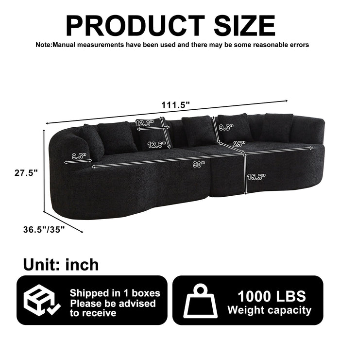 Curved Sectional Sofa With 6 Pillows Home Essentials