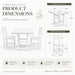Outdoor Patio Dining Set, Square Table With Umbrella Hole And Armless Chairs Home Essentials