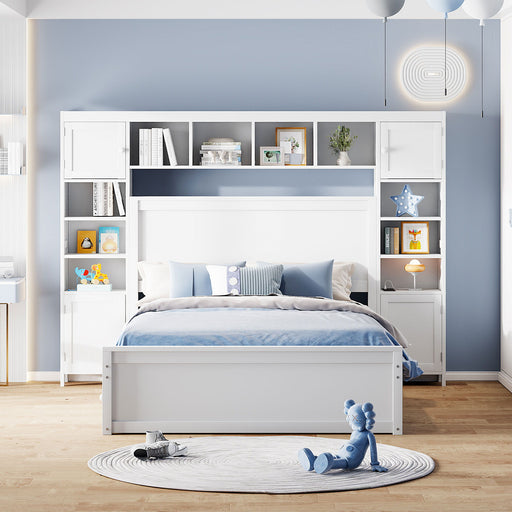 Bed With All In One Cabinet, Shelf And Sockets, Trundle DreamHaus