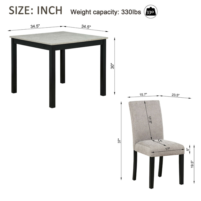 Modern 4 Person Dining Table Set With 4 Chairs Home Essentials