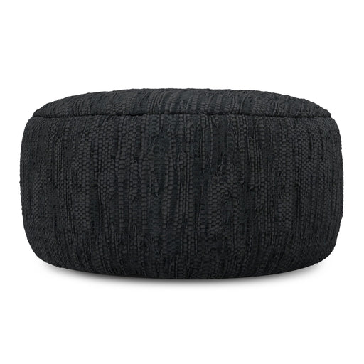 Fredrik - Round Pouf - Black Simpli-Home