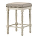 Tasnim - Counter Height Stool (Set of 2) - Tan Fabric & Antique White ACME