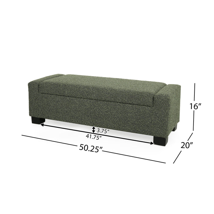 Textured Fabric Ottoman Bench With Hinged Lid