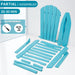 Outdoor Folding Adirondack Chair Patio With Natural Grain Texture - Turquoise Blue Home Essentials