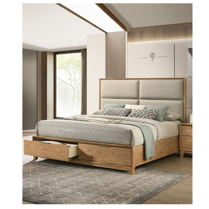 Contemporary Storage Platform Bed With Ultra Plush Headboard