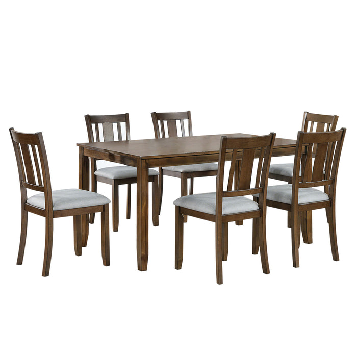 Kitchen Dining Set, Rectangular Dining Table With Upholstered Chairs Home Essentials