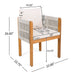7 Piece Outdoor Dining Set With Table And 6 Chairs - Beige / Teak / White Noble House