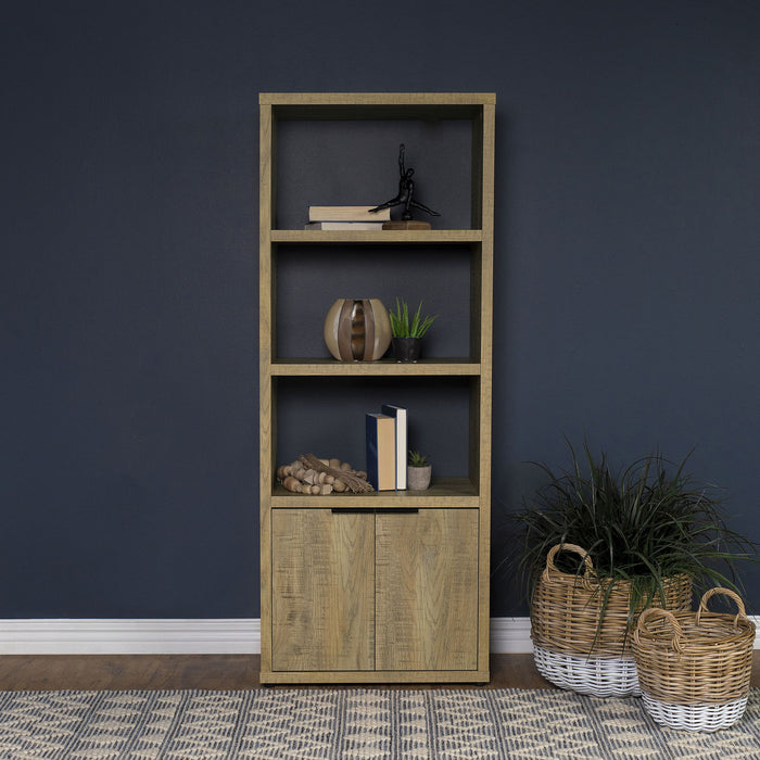 Noriega - 3 Shelf Media Tower With Open Shelves And Hidden Cabinet Storage - Mango Color Furniture Max