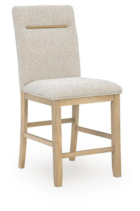 Lasinger - Upholstered Barstool (Set of 2) - Light Brown Signature Design by Ashley®