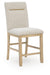 Lasinger - Upholstered Barstool (Set of 2) - Light Brown Signature Design by Ashley®