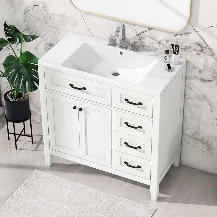 Modern Bathroom Vanity With Sink, Freestanding With Drawers And Doors Hearth and Haven