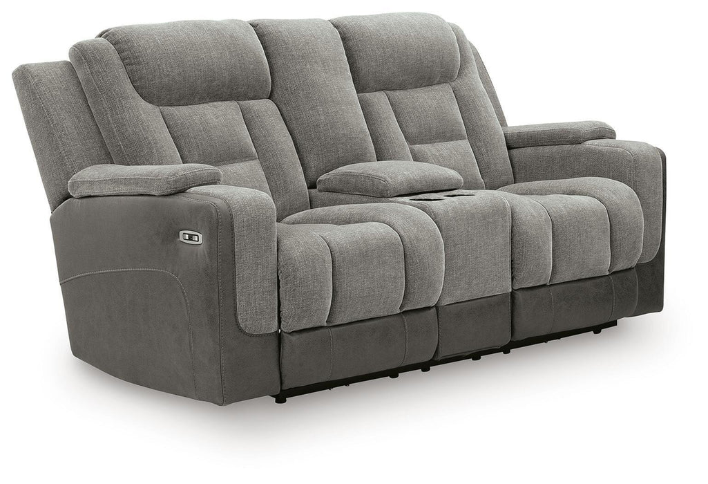 Mixed Motion - Power Reclining Loveseat With Console / Adjustable Headrest Signature Design by Ashley®