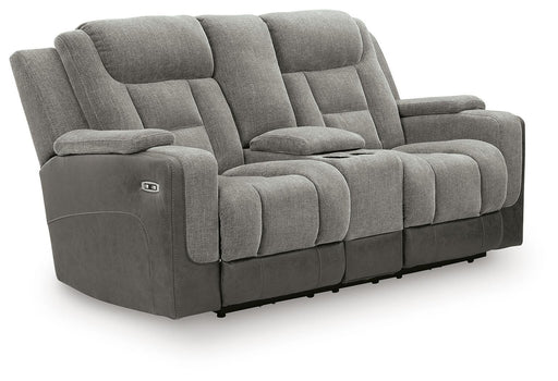 Mixed Motion - Power Reclining Loveseat With Console / Adjustable Headrest Signature Design by Ashley®