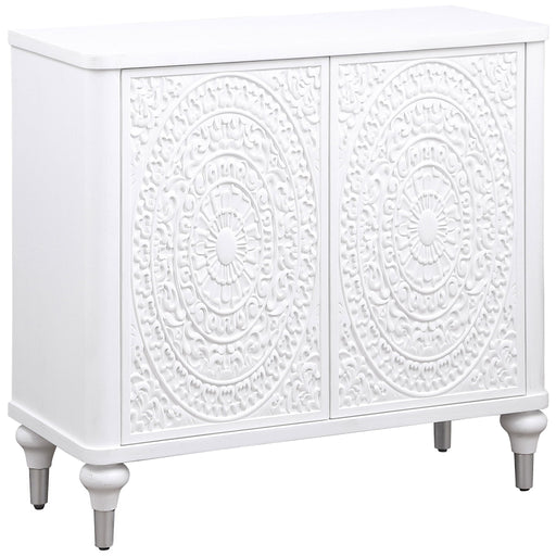Angus - 2 Door Mandala Accent Cabinet - White Furniture Max