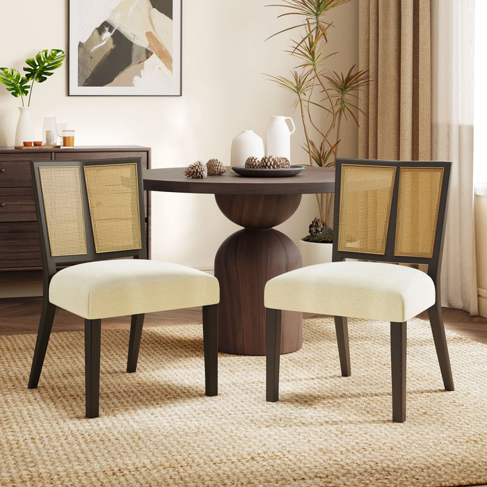 Rattan Dining Chair Without Arms (Set of 2)