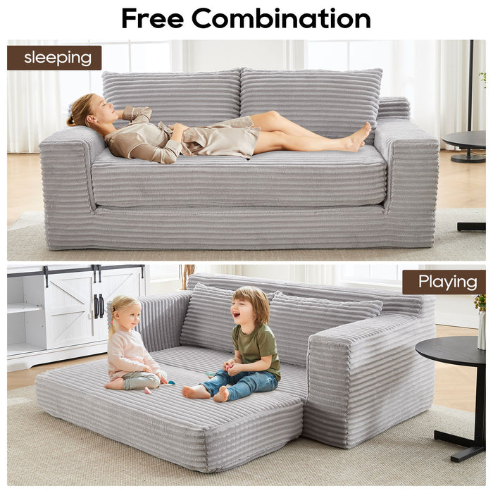 Convertible Loveseat Sofa Bed With Memory Foam & Steel Frame