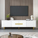 Minimalist TV Stand For TVs Up To 85", Modern Entertainment Center Media Console With 4 Spacious Cabinets For Living Room Hearth and Haven