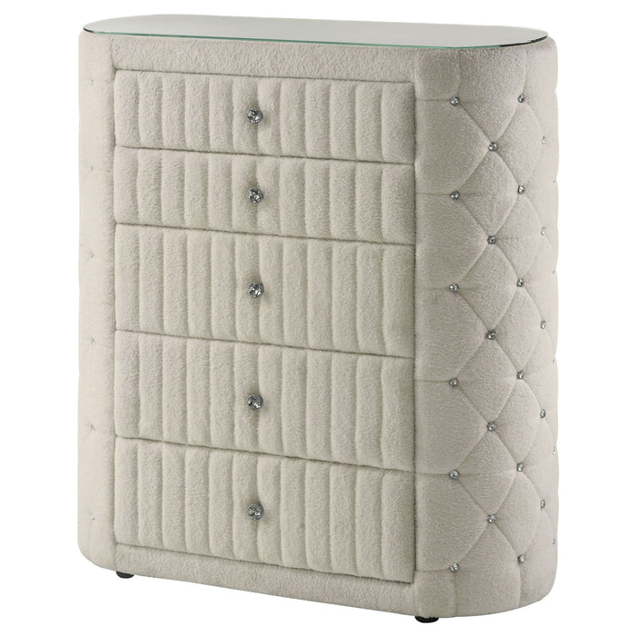 Santiago - 5 Drawer Chest Of Drawers - Ivory Furniture Max