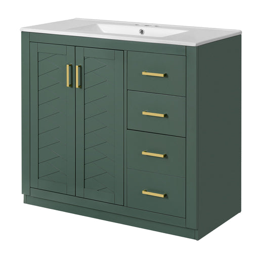 Bathroom Vanity With Sink Combo, Storage Cabinet, Freestanding Set With 3 Drawers & Soft Closing Doors Hearth and Haven