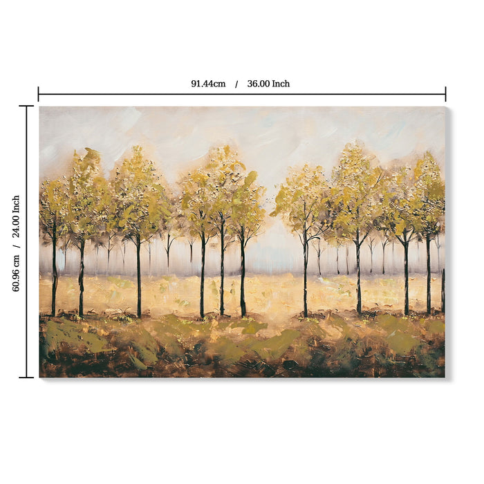 Wall Art Decor Canvas Print Autumn Embellishments Plant Forest Abstract Tree - Tan Leaves Daily Nest
