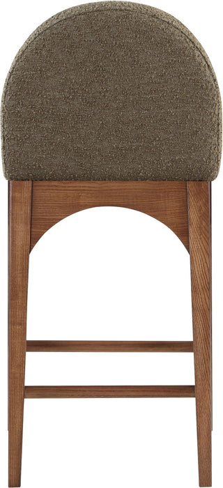 Waldorf - Boucle Stool With Brown Legs Meridian Furniture