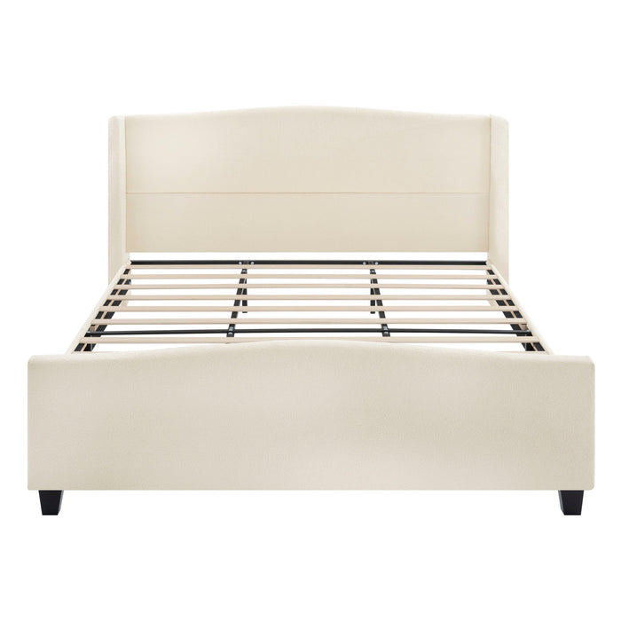 Platform Bed Frame With Tall Headboard And High Footboard Home Essentials