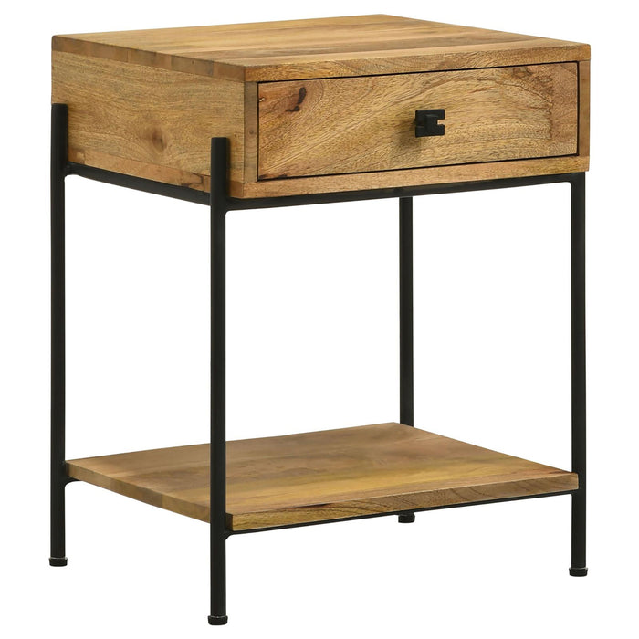 1 Drawer Accent Table With Bottom Shelf - Brown Furniture Max