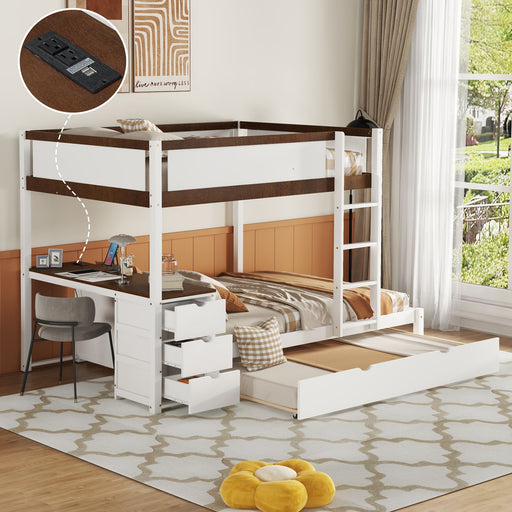 Bunk Bed With Twin Size Trundle, Storage And Desk DreamHaus