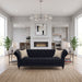 3 Seater Button Tufted Sofa With Rolled Arms, Living Room Couch With 2 Pillows - Black Home Essentials