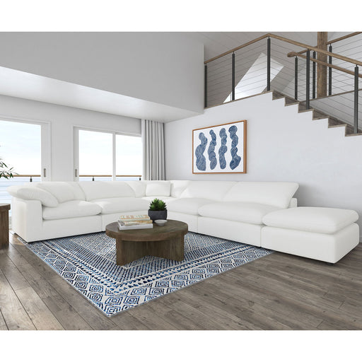 Segoura - 6 Piece Upholstered Modular Sectional With Ottoman - Ivory Furniture Max