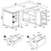 Caelum - L - Shaped Computer Desk With 3 Drawers - Mango Color Furniture Max