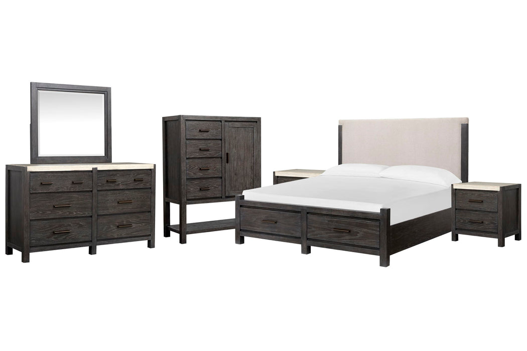 Plum Creek - Upholstered Panel Storage Bedroom Set Magnussen Furniture