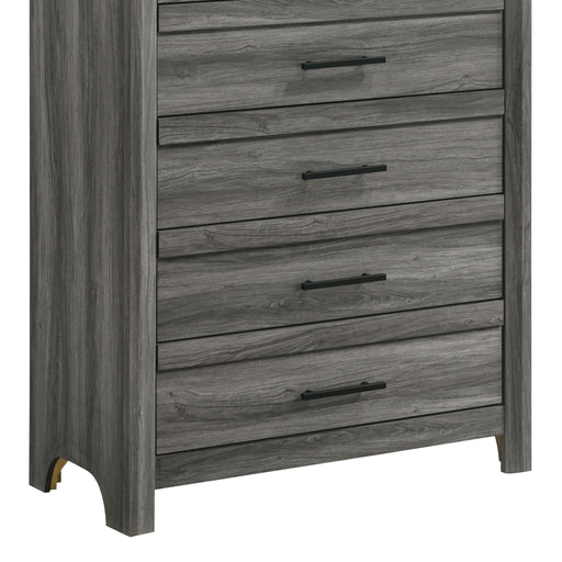 Denver - 5 Drawer Chest - Gray Matrix Furniture Group
