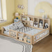 Platform Bed Frame With Guardrail, Storage Shelves & Bookshelf Home Essentials