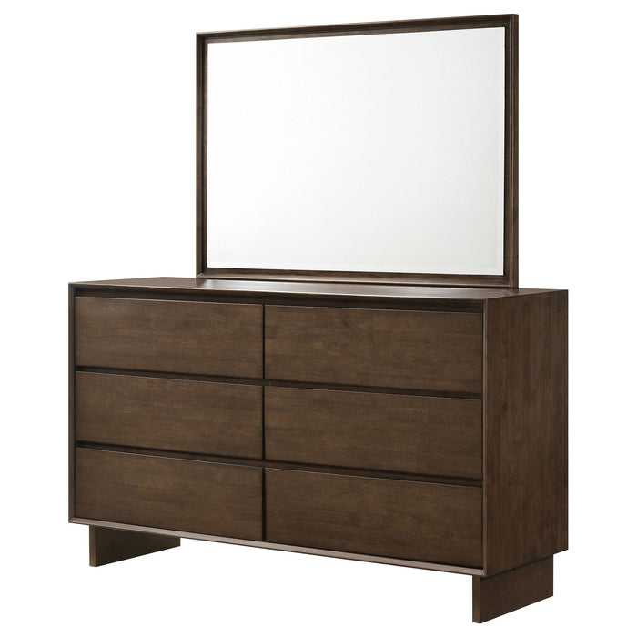 Hemlock - 6 Drawer Dresser With Mirror - Brown Furniture Max