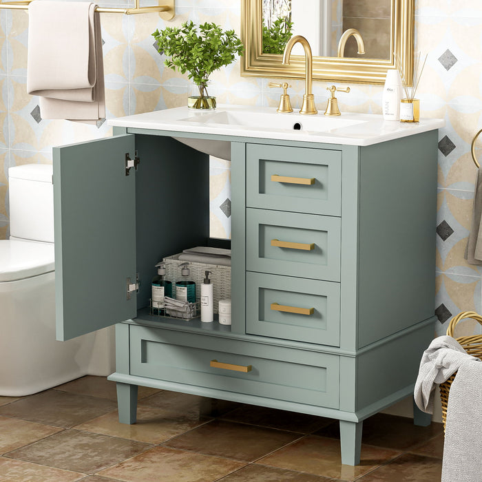 Bathroom Vanity, Modern Bathroom Cabinet With Sink Combo Set, Bathroom Storage Cabinet With A Soft Closing Door And 3 Drawers, Solid Wood Frame Hearth and Haven