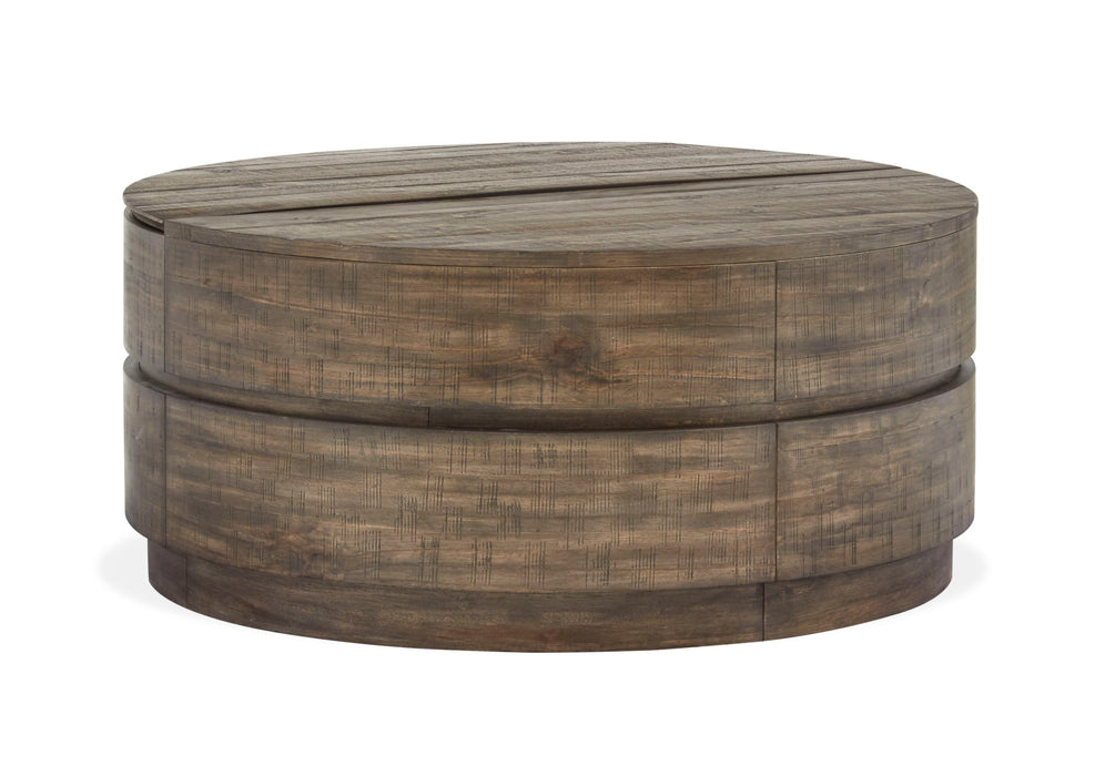 Baisden - Round Lift Top Cocktail Table With Casters - Tobacco Magnussen Furniture