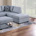 Reversible Sectional Sofa With Built In Shelf And Storage Ottoman, L - Shaped Living Room Furniture Home Essentials