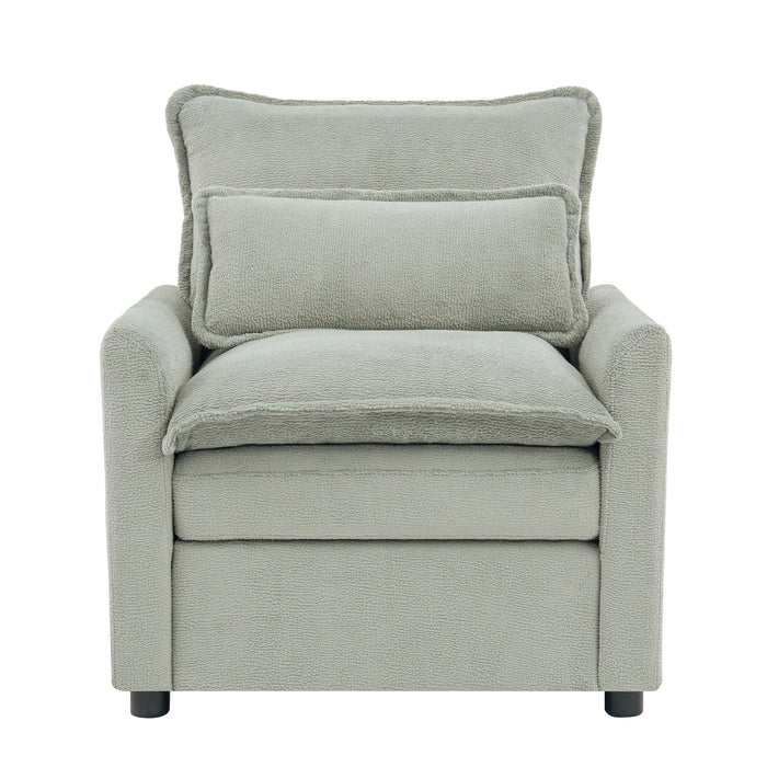 Modern Single Seat Accent Chair With Side Storage Pockets Hearth and Haven