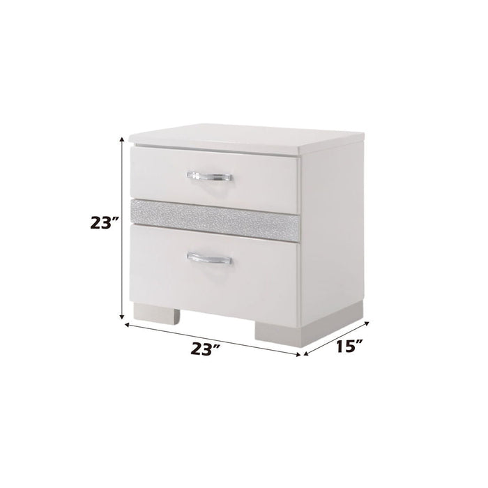 Naima II - Nightstand - White High Gloss ACME