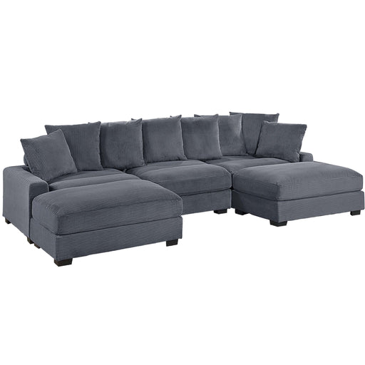 5 Piece Modular Sectional Set Couch With LAF & RAF Chairs, Living Room Furniture - Dark Gray Home Essentials