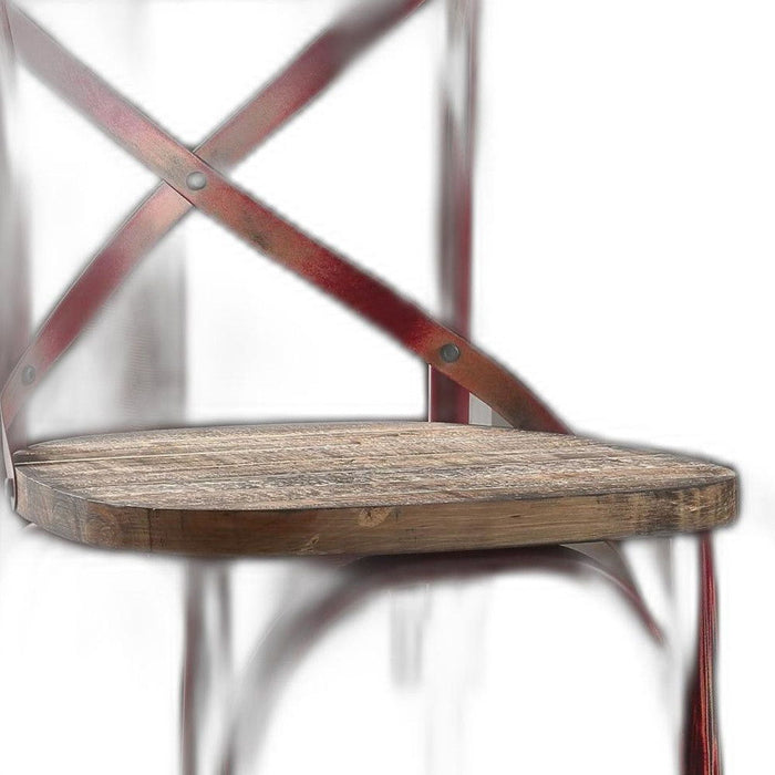 Wooden Bar Chair - Antique Red
