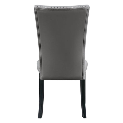 Caralin - Side Chair (Set of 2) - Gray Synthetic Leather & Black ACME
