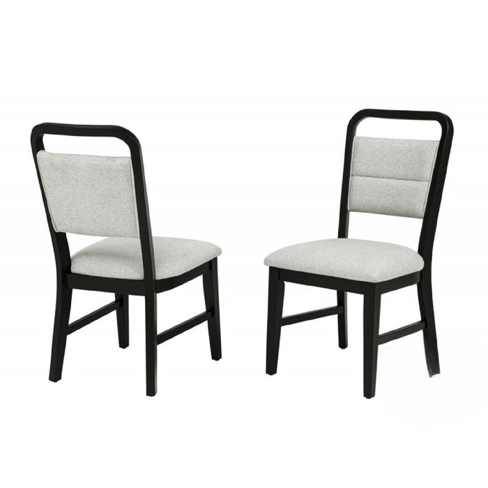 Dining Kitchen Side Chair With Curved Back Design (Set of 2) - Black / Gray Home Essentials