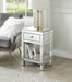 Nysa - 18" X 14" Accent Table - Mirrored & Faux Crystals ACME
