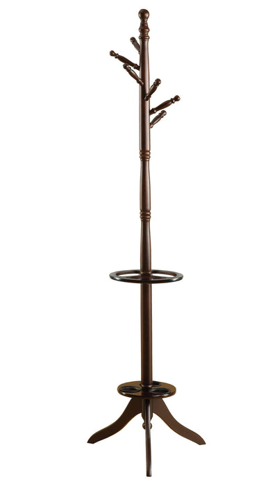 Wood Coat Rack With Umbrella Holder - Cherry