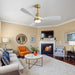 48" Smart Ceiling Fan With Lights, Reversible DC Motor, Remote Control, 3 Blades - Gold / White Daily Nest